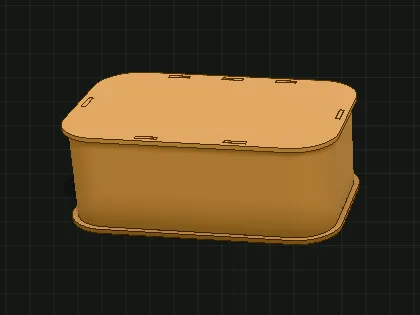 Caja flexible en el ensamble 3D de KerfStudio
