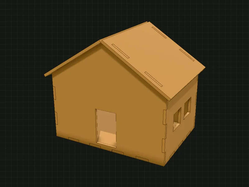 Casa en el ensamble 3D de KerfStudio