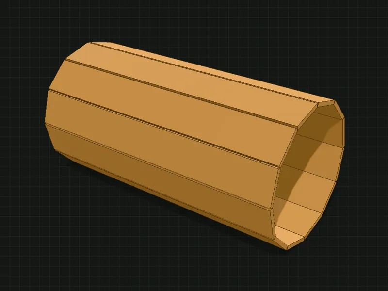 Tubo de paneles en el ensamble 3D de KerfStudio